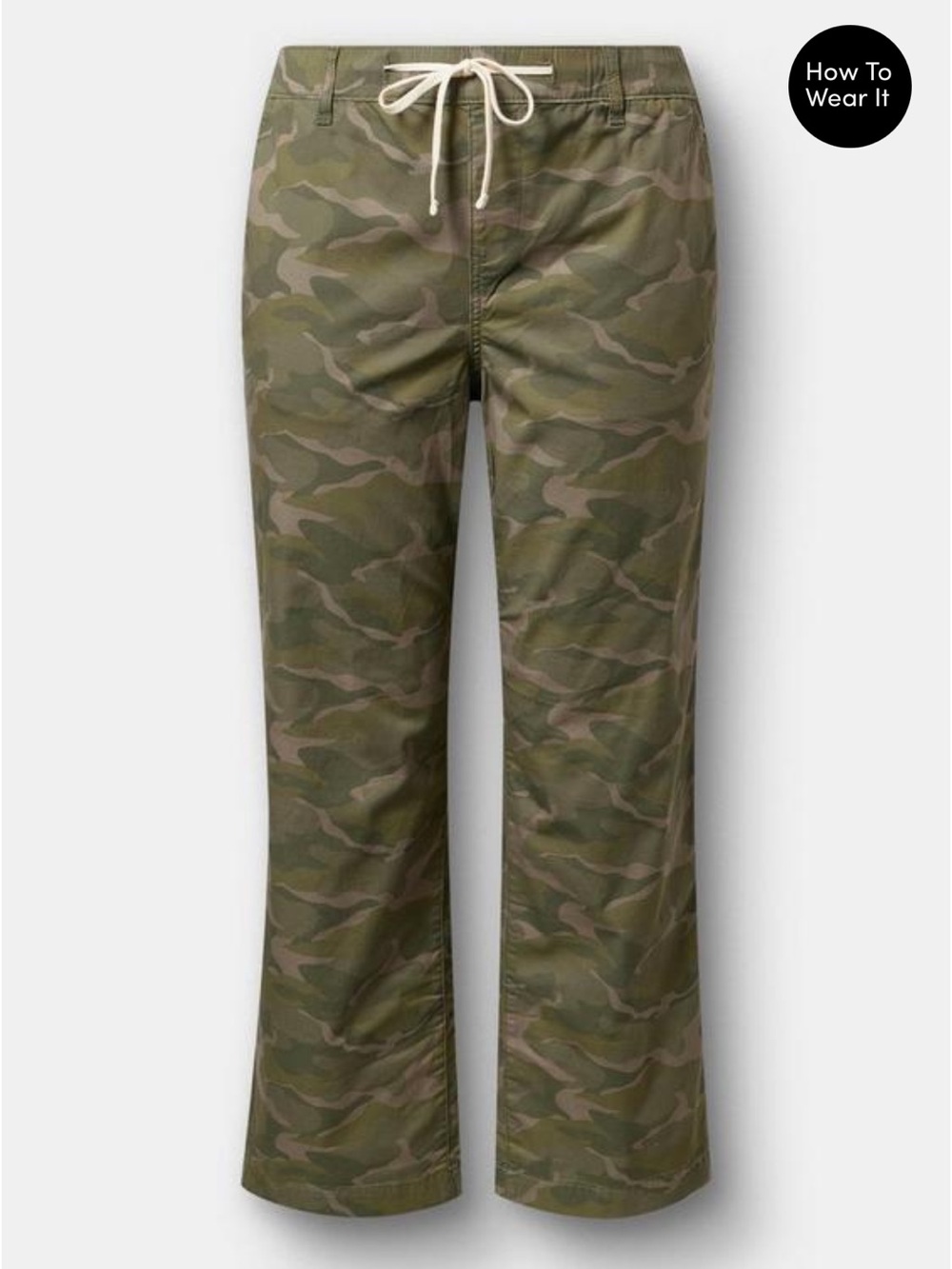 torrid Olive Camo Wide-Leg Drawstring Pants 2T - Picture 4 of 7